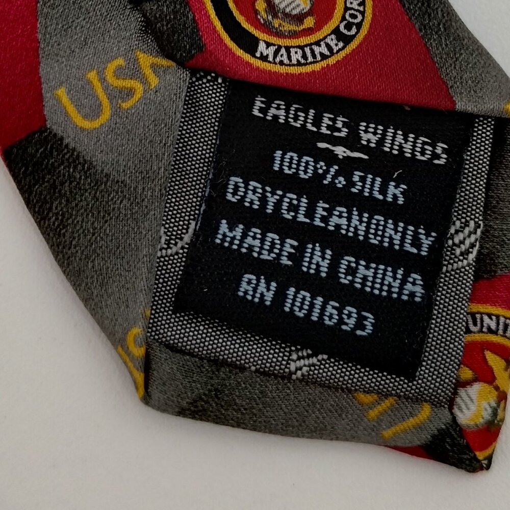 Eagles Wings USMC Silk Tie - Picture 6 of 7